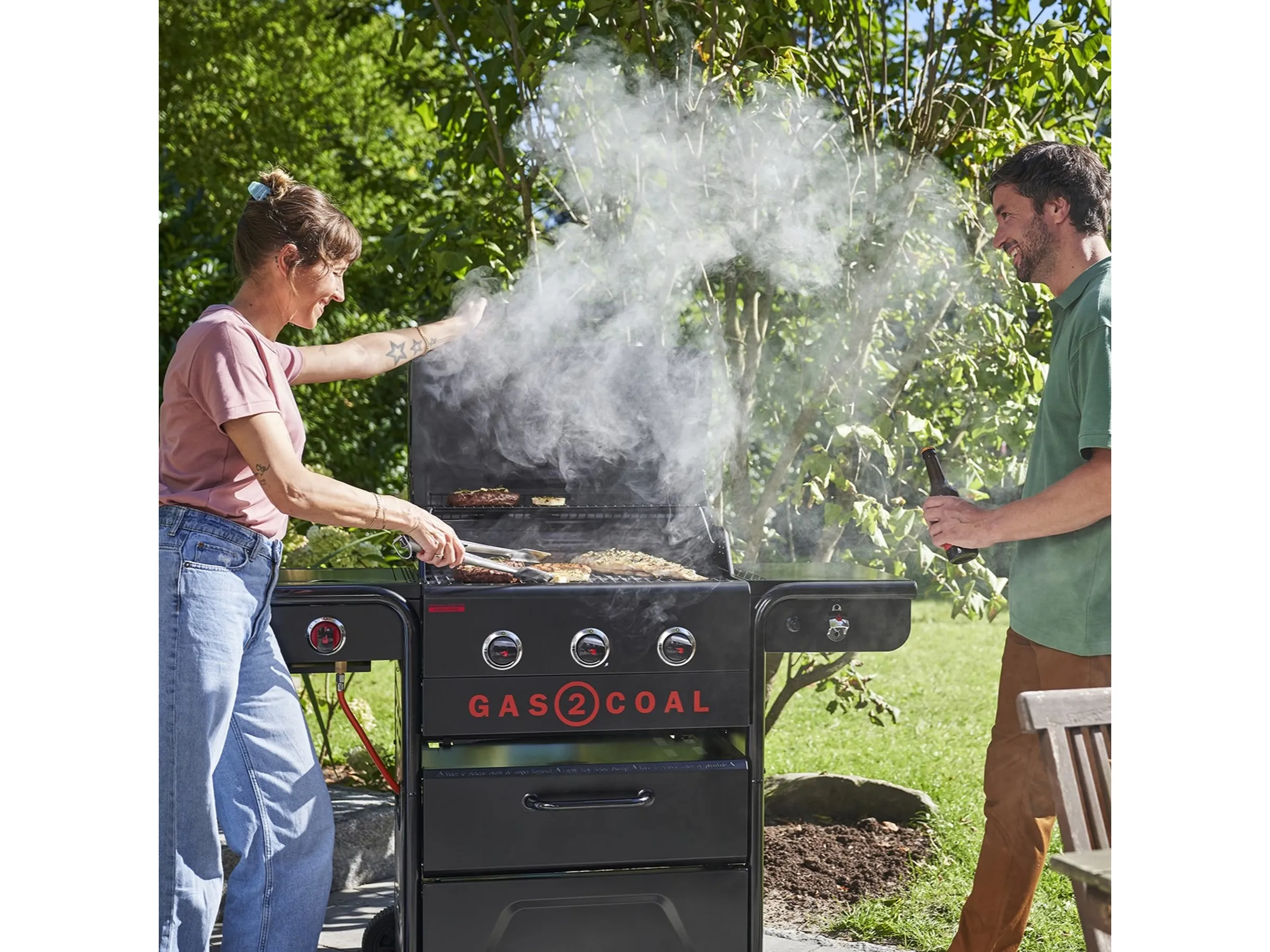 Char-Broil Gas & Holzkohle Hybridgrill Gas2Coal Special Edition 3 mit 3 Brennern – Bild 4