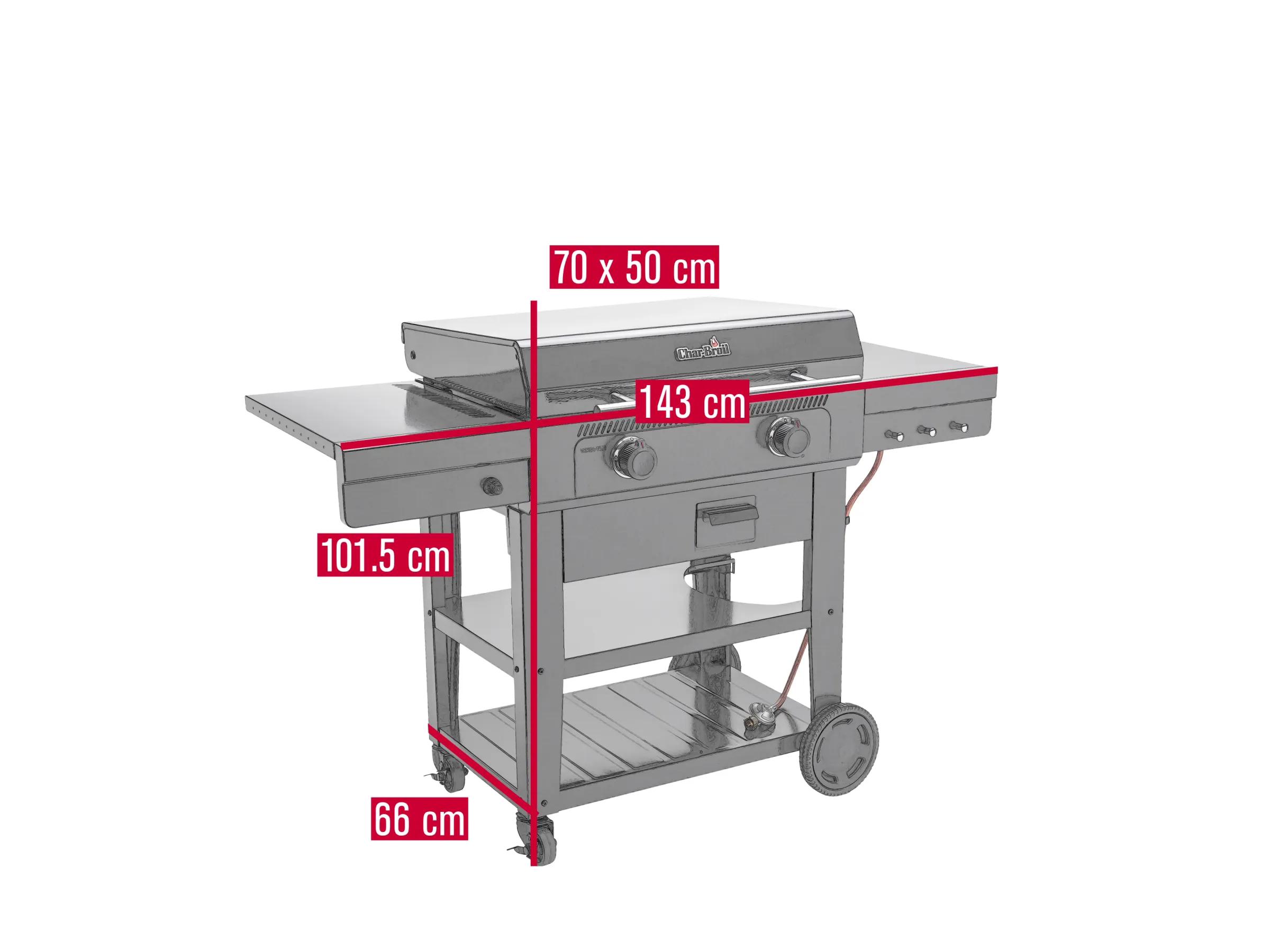 Char-Broil Griddle-Gasgrill Versa-Tile zum Braten, Grillen & Pizzabacken – Bild 2