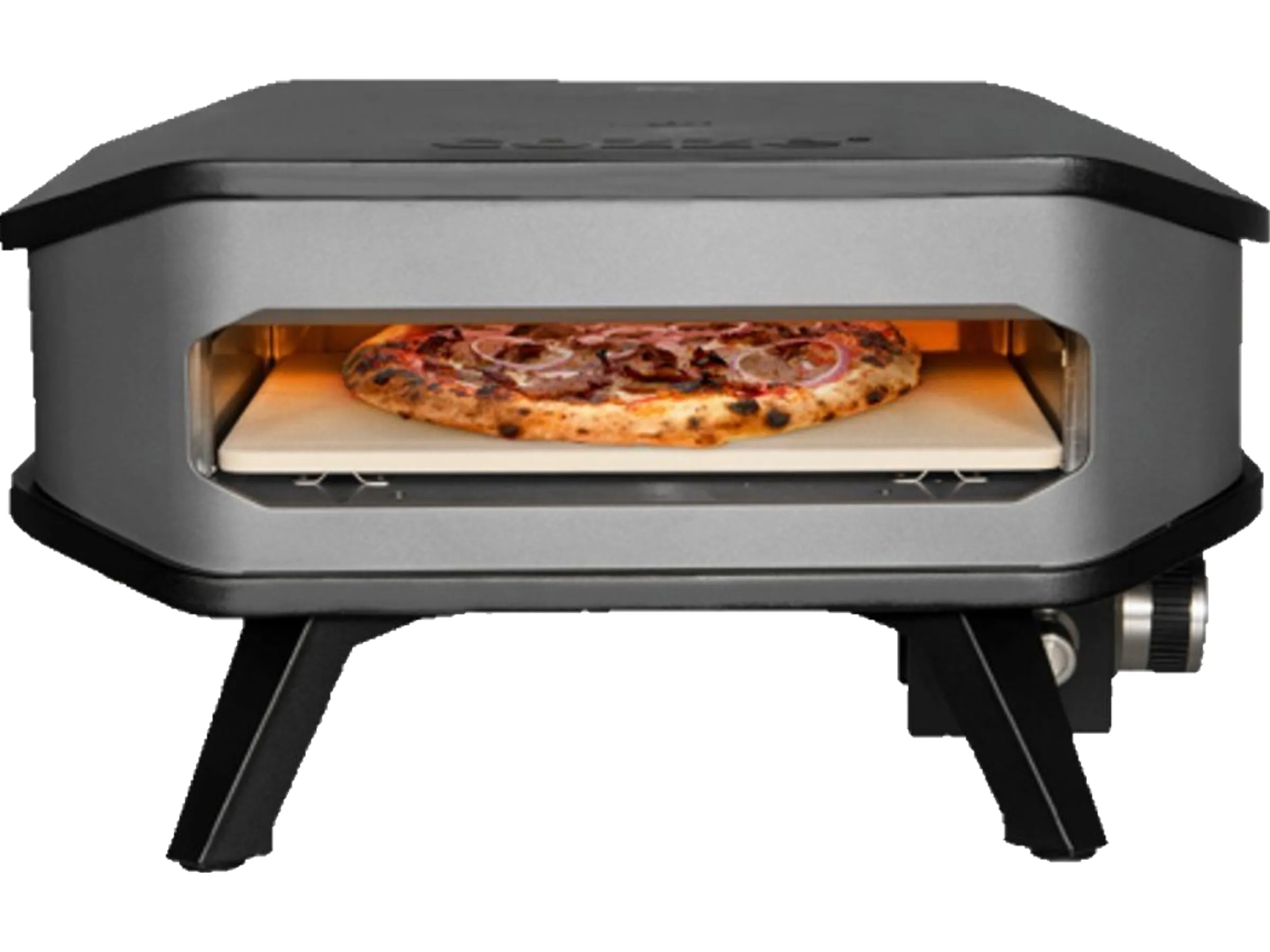 Cozze Gas Pizzaofen 13" mit Pizzastein Schwarz-Grau