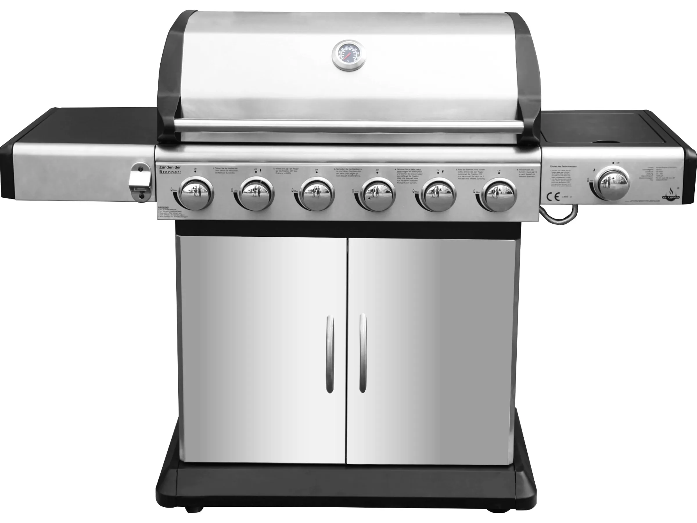 El Fuego Gasgrill Deluxe 6 Brenner Edelstahl