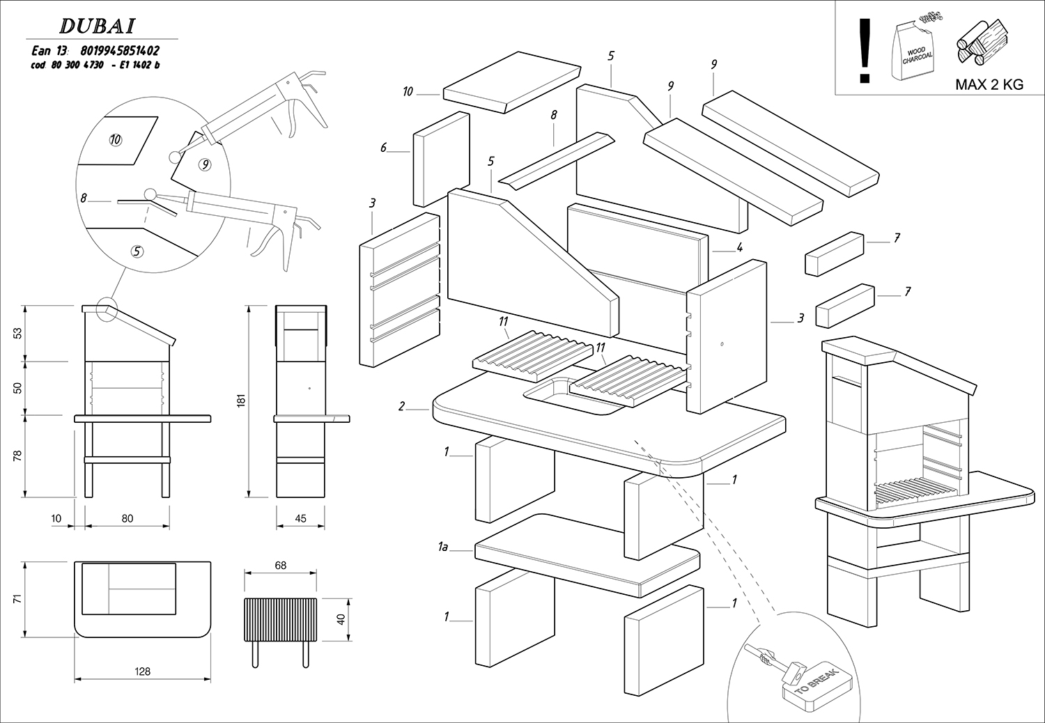 Palazzetti Grillkamin Dubai inkl. Montagematerial – Bild 6
