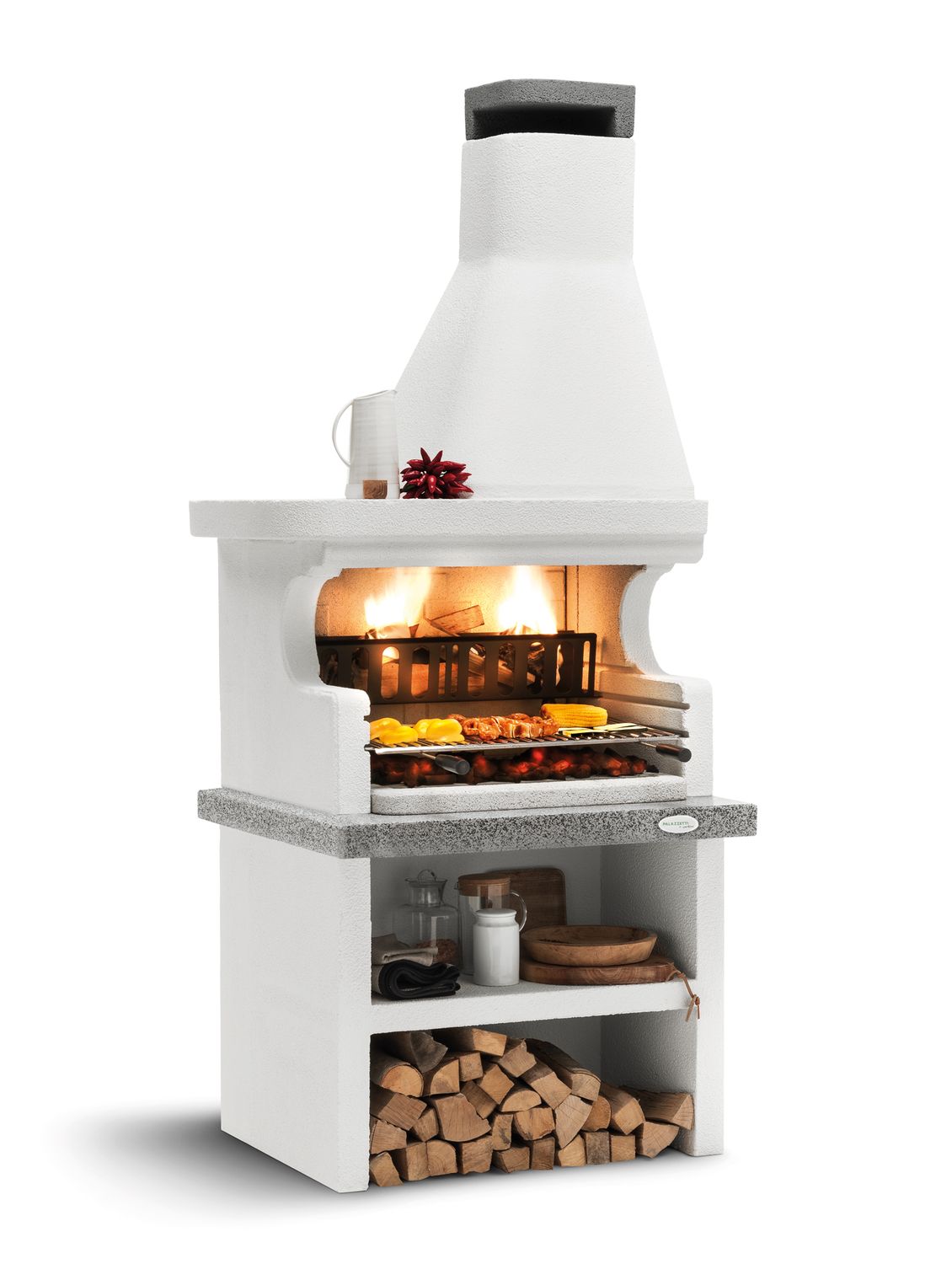 Palazzetti Grillkamin Levanzo Eck Grillkamin Einbau rechts inkl. Montagematerial