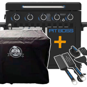 Pit Boss Plancha Grill Ultimate Plancha 5-Brenner Grillstation - inkl. 5-teilig Grillbesteck Set + Abdeckhaube