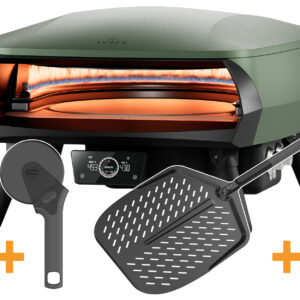 Witt Pizzaofen Etna Rotante 16" Control matt grün inkl. Black Edition Pizzaschieber & Pizzaschneider