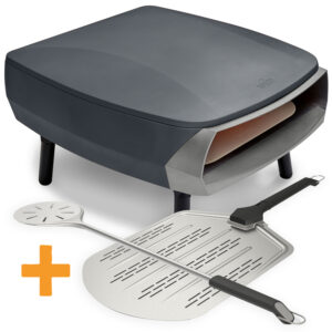 Witt Pizzaofen Gas Etna Fermo 16" matt grau inkl. Pizzaschieber 36 cm + Pizzawender