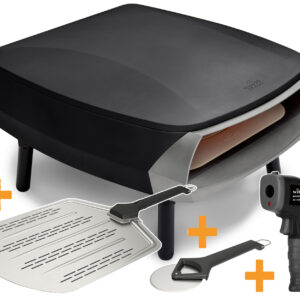 Witt Pizzaofen Etna Rotante 16" black inkl. Pizzaschieber Pizzaschneider & Infrarot Thermometer
