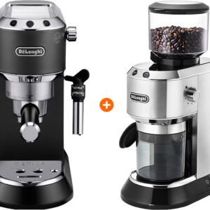 De'Longhi EC685.BK Dedica Schwarz + Kaffeemühle