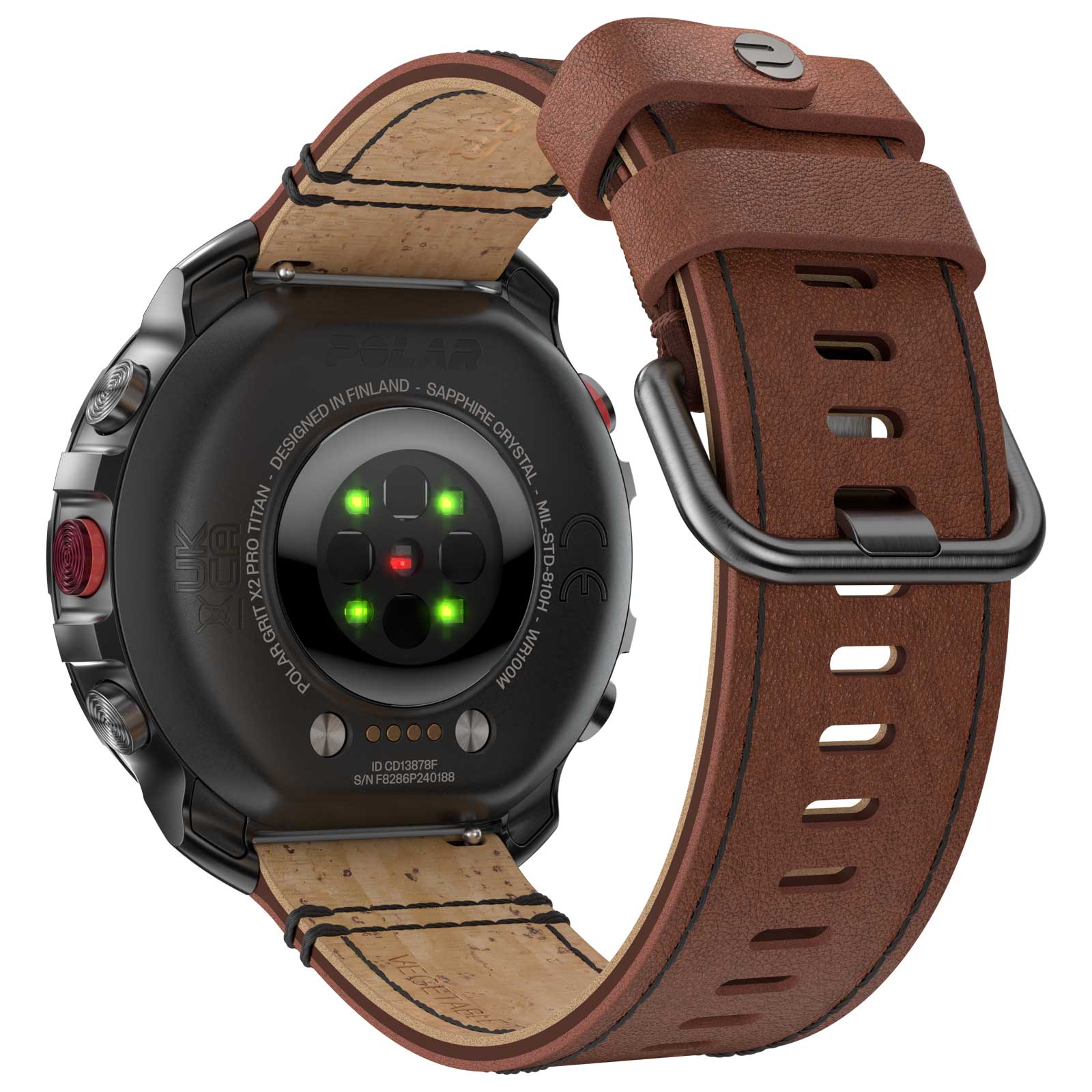Polar Grit X2 Pro Titan GPS Multisport Uhr - Bronze (Lederarmband) – Bild 3
