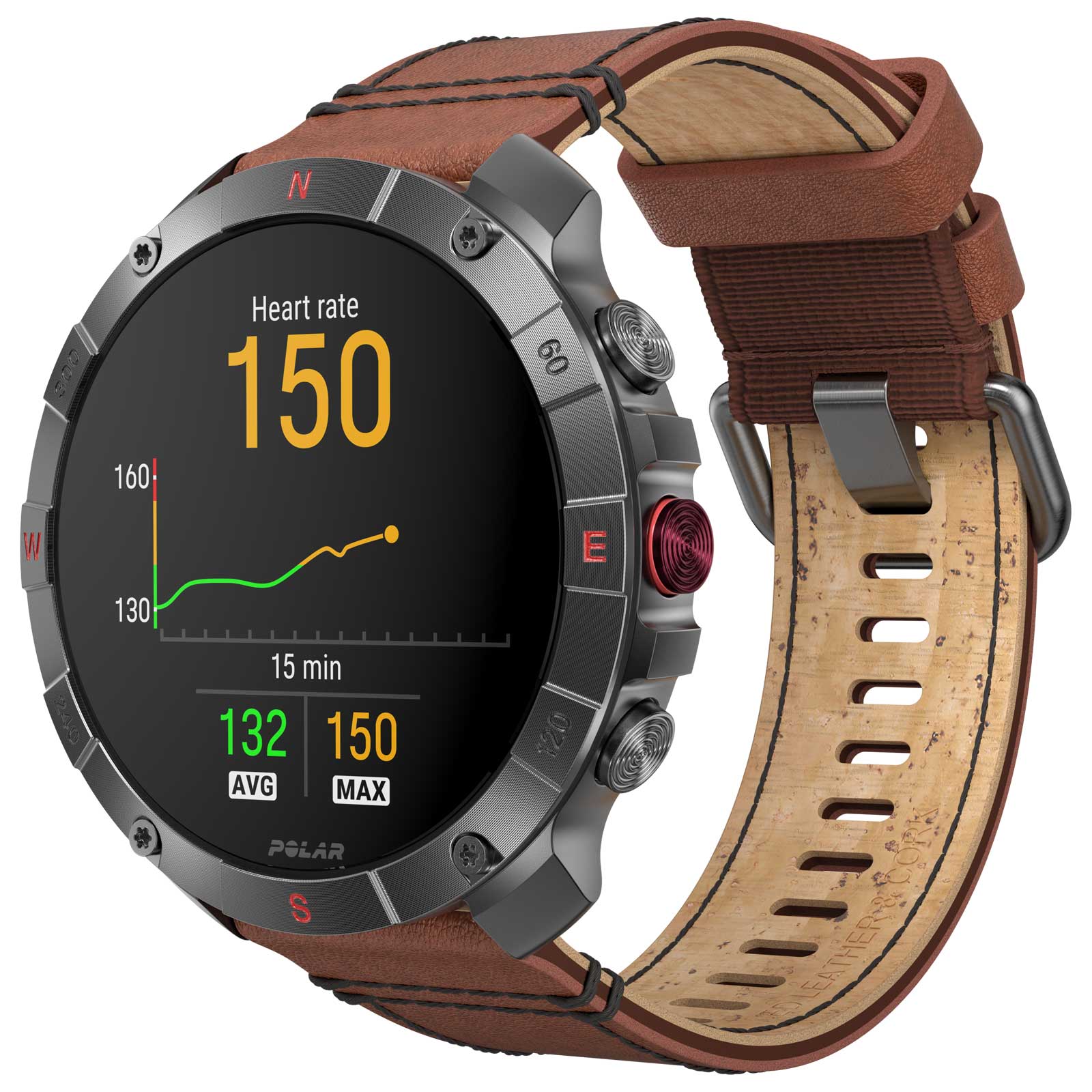 Polar Grit X2 Pro Titan GPS Multisport Uhr - Bronze (Lederarmband) – Bild 7