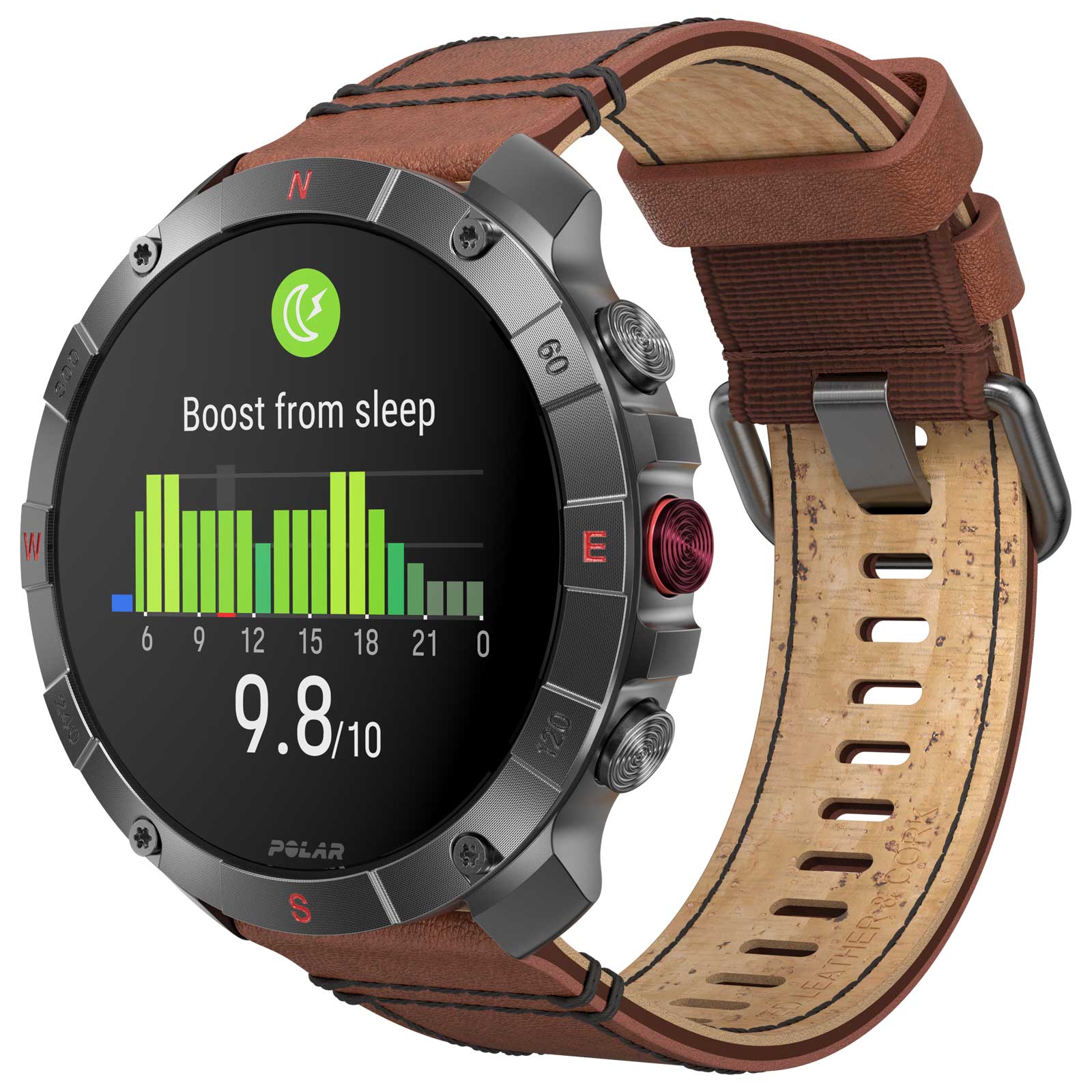 Polar Grit X2 Pro Titan GPS Multisport Uhr - Bronze (Lederarmband) – Bild 8