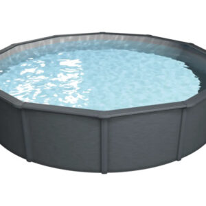 Aufstellpool Einbaupool Steinbach Teileinbaupool Stahlwandpool 360 x120 cm grau inkl.