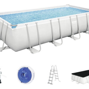 Aufstellpool Framepool Set Bestway eckig 488x244x122 cm inkl. Sandfilteranlage, ChemConnect Dosierer
