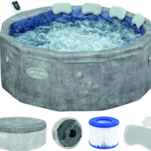 Bestway Lay-Z-Spa Carrara Whirlpool Aufblasbarer grau Ø 170 cm für 6 Personen