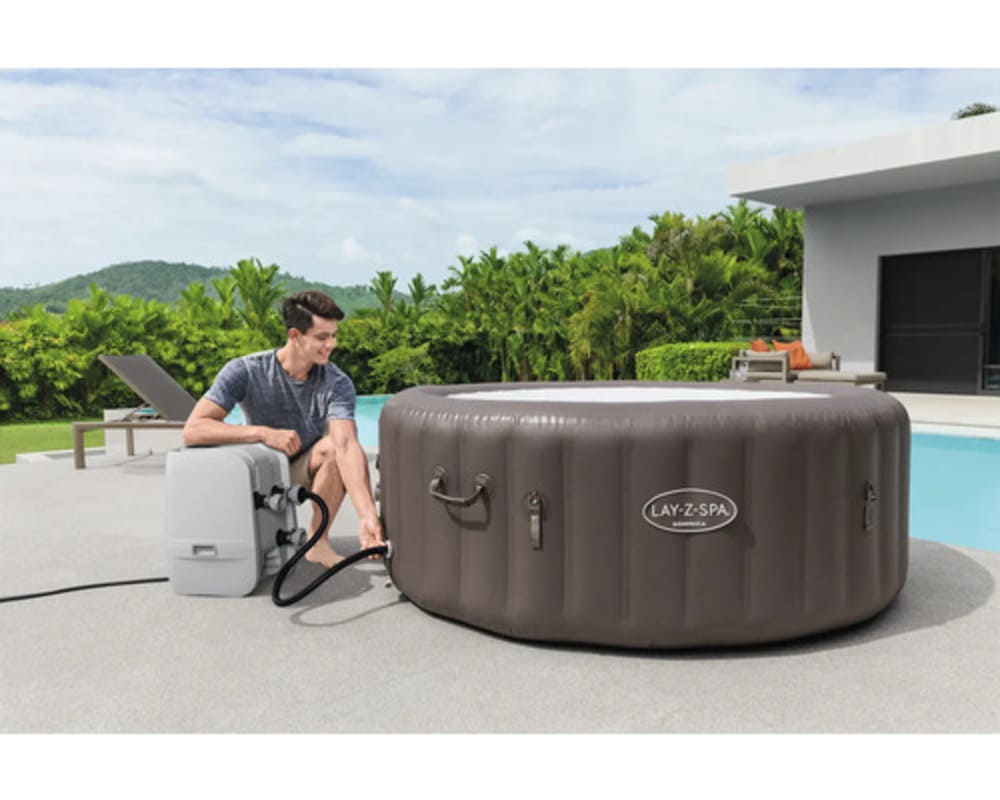 Bestway Lay-Z-Spa Dominica Whirlpool Aufblasbarer braun 196 cm für 6 Personen – Bild 5