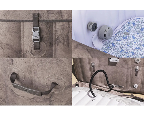 Bestway Lay-Z-Spa Rome Aufblasbarer Whirlpool braun 180 x 180 cm für 6 Personen – Bild 6