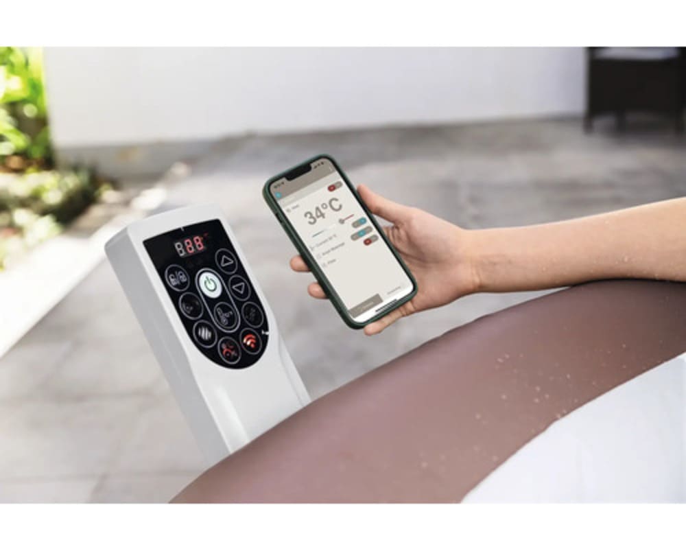 Lay-Z-Spa Hawaii Aufblasbarer Whirlpool Bestway braun Ø 196 cm für 6 Personen – Bild 2