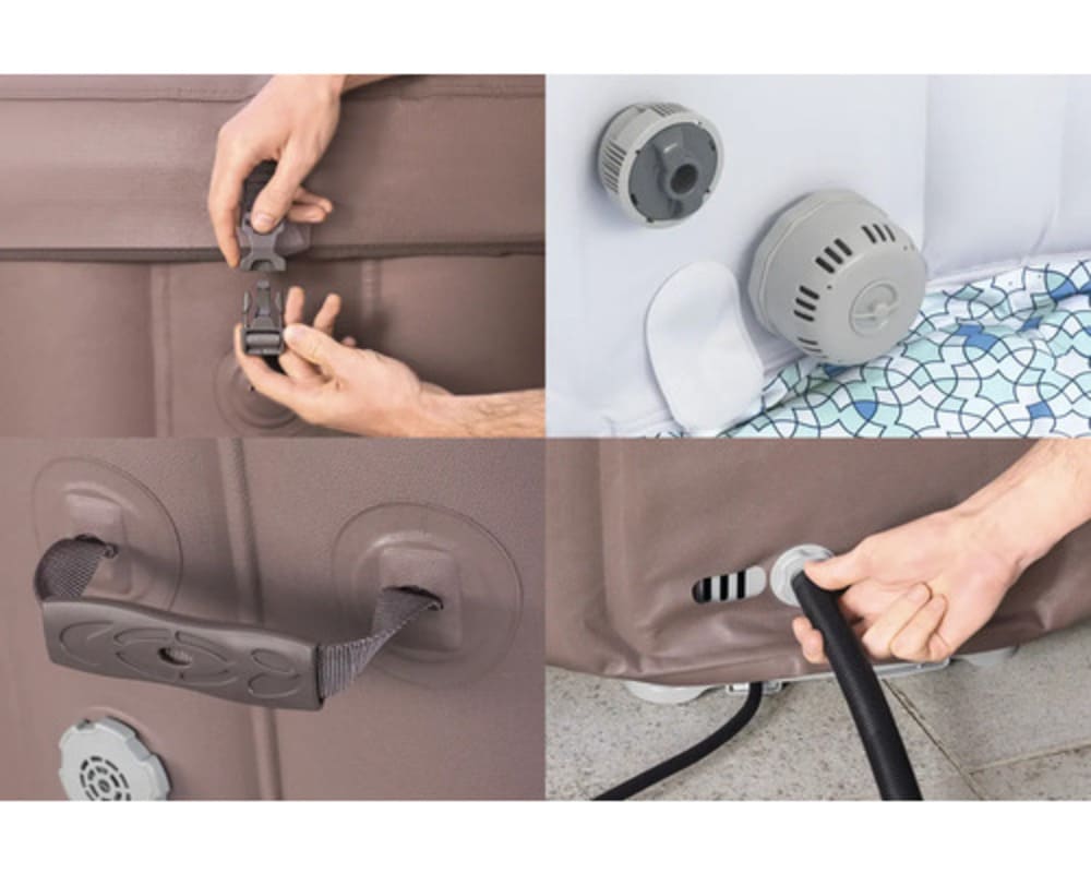 Lay-Z-Spa Hawaii Aufblasbarer Whirlpool Bestway braun Ø 196 cm für 6 Personen – Bild 4