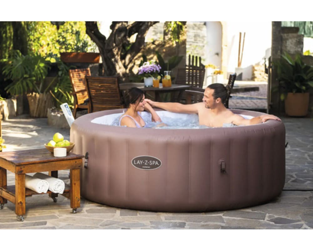 Lay-Z-Spa Hawaii Aufblasbarer Whirlpool Bestway braun Ø 196 cm für 6 Personen – Bild 7