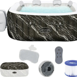 Lay-Z-Spa Hollywood Aufblasbarer Whirlpool Bestway schwarz 180 x 180 cm für 6 Personen