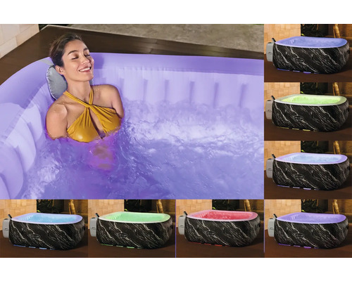 Lay-Z-Spa Hollywood Aufblasbarer Whirlpool Bestway schwarz 180 x 180 cm für 6 Personen – Bild 3