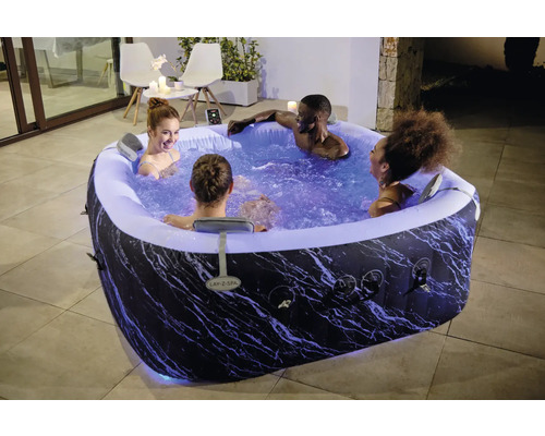 Lay-Z-Spa Hollywood Aufblasbarer Whirlpool Bestway schwarz 180 x 180 cm für 6 Personen – Bild 2