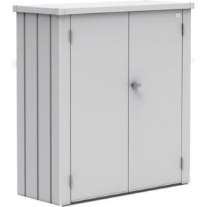 Biohort terrassenschrank Romeo Gr M inkl. 3 Regalsteher und 2 Regalböden 132 x 57 x 140 cm silber-metallic