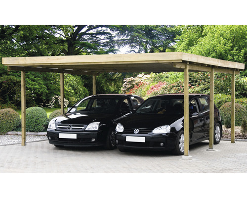 Doppelcarport 500 x 510 cm kesseldruckimprägniert