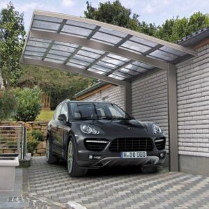 Einzelcarport KRB Skiatsu mit Hitze UV und Hagelschutz 270x500 cm urban grau
