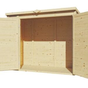 Gartenschrank Fahrradgarage Mülltonnenbox Bertilo Multi Box 3 Holz 200 x 82 x 163 cm natur