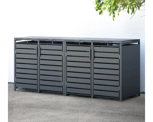 Mülltonnenbox WESTMANN Kubus 4 Metall 264 x 80 x 116 cm anthrazit – Bild 7