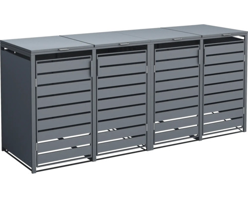 Mülltonnenbox WESTMANN Kubus 4 Metall 264 x 80 x 116 cm anthrazit