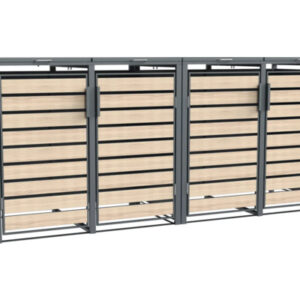 Mülltonnenbox WESTMANN Lacina 4 Metall inkl. Gasdruckfedern 264 x 80 x 116 cm anthrazit-Holzoptik