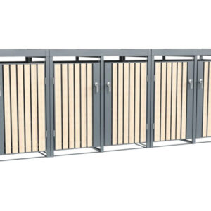 Mülltonnenbox WESTMANN Planta 5 Metall mit Pflanzdach 332 x 84 x 124,5 cm grau-Holzoptik