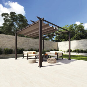 Aluminium Pergola, Pavillon Paragon Outdoor Florida 11x11 mit verstellbarem Sonnensegel 320 x 320