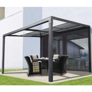 Pergola Pavillon Air II inkl. Schiebedach 392 x 305 x 262 cm anthrazit