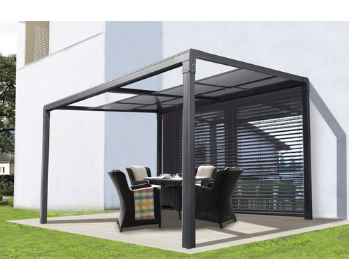 Pergola Pavillon Air II inkl. Schiebedach 392 x 305 x 262 cm anthrazit