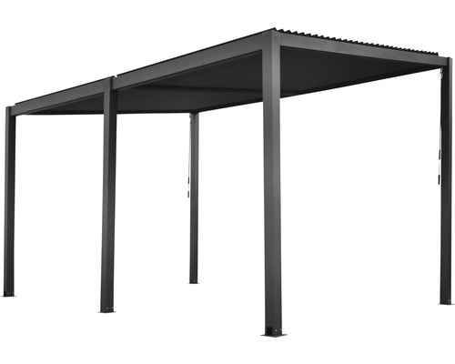Pergola Pavillon inkl Lamellendach zum Öffnen 400 x 310 x 253 cm anthrazit – Bild 3