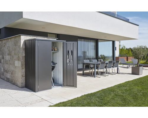 Terrassenschrank Biohort Romeo Gr L 132 x 87 x 140 cm dunkelgrau-metallic – Bild 9