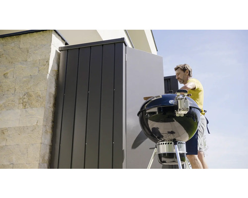 Terrassenschrank Biohort Romeo Gr L 132 x 87 x 140 cm dunkelgrau-metallic – Bild 4