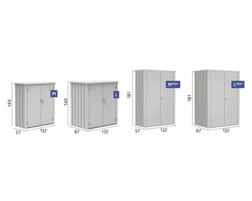 Terrassenschrank Biohort Romeo Gr L 132 x 87 x 140 cm dunkelgrau-metallic – Bild 2